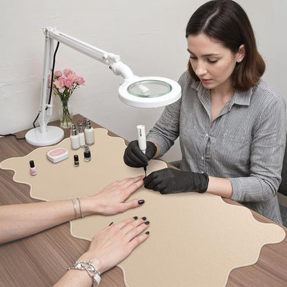 iCasso Leather Mouse Pad, Extra Large Desk Pad, Cute Scalloped Computer Mat - Image 7