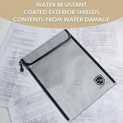 2 Pack Upgraded Fireproof Document Bag, 14.6" x 11" Two Pockets Fireproof Bag - Image 6