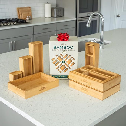 Grow Forward Bamboo Drawer Organizer Boxes - Image 6