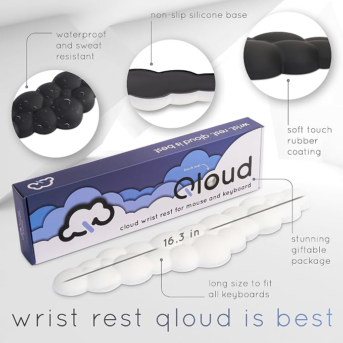 Blue Cloud Keyboard Wrist Rest – Create-ables Qloud Blue Wrist Rest - Image 4