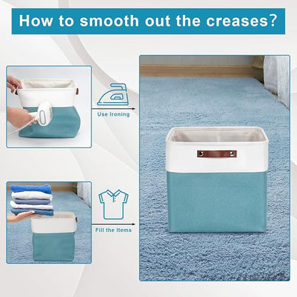 Bagnizer 13x13 Cube Storage Bins, Collapsible Fabric Storage Box, 4 Pack Closet - Image 4