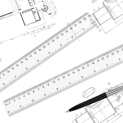 Unjoo Clear Plastic Ruler 12 Inch Straight Rulers, - Image 4