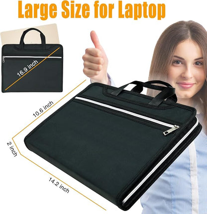 Accordion File Organizer, Fireproof Safe Document Bag, Expanding File Folder - Image 3