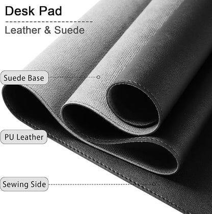 Large Desk Pad, 47.2" x 17" PU Leather Desk Mat - Image 3
