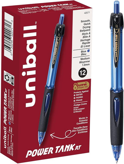 uniball Power Tank RT Ballpoint Pens, Medium Point, 12 Pack by uni-ball