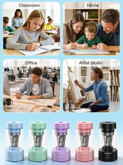 JARLINK Electric Pencil Sharpener, Fully Automatic Rechargeable Pencil Sharpener - Image 7