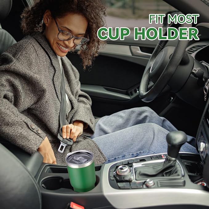 30 oz Tumbler with Lid Stainless Steel Tumblers Bulk Vacuum Insulated Cup Reusable Powder Coated Travel Mug Double Wall Leak Proof Cups Keep Cold Drinks for 12 Hours Dark Green, Set of 12 - Image 3