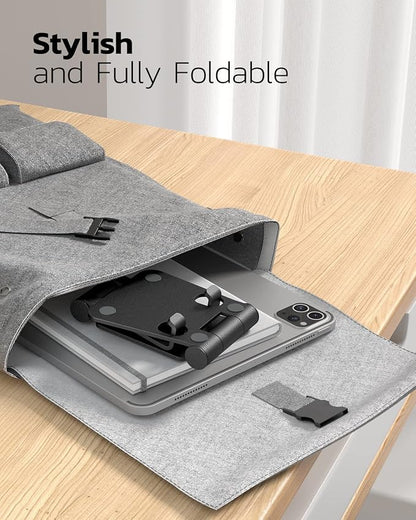 Nulaxy Dual Folding Cell Phone Stand, Fully Adjustable Foldable Desktop Phone - Image 5