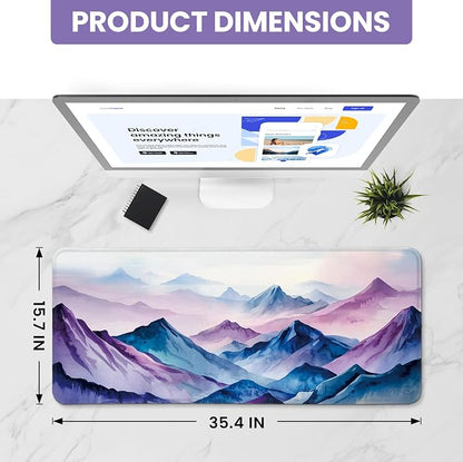 Aesthetic Desk Mat, Cute Distant Peaks Desk Pad Protector - Image 2