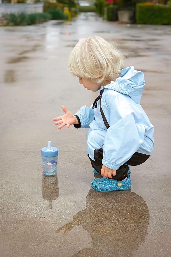 Zak Designs Capri Toddler Tumblers For Travel or At Home, 9oz 2-Pack Double Wall Plastic Sippy Cups With Leak-Proof Design is Perfect For Kids (Dino Buddies, Bubble Bay) - Image 11