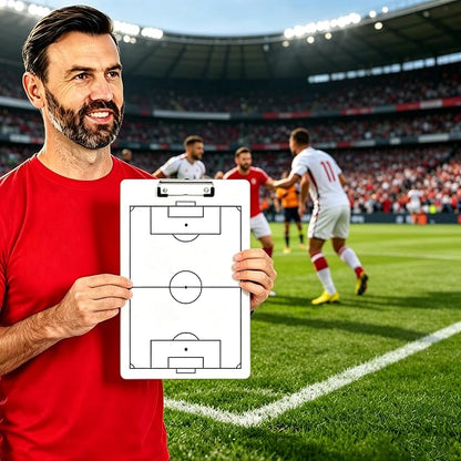 Soccer Coaching Board Dry Erase Soccer Tactics Clipboard Double Sided Coaching - Image 6