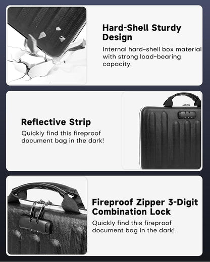 DOZAWA Fireproof Document Box, Hard Case Document Organizer - Image 7