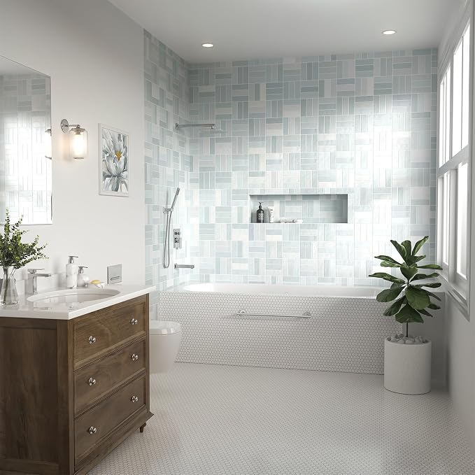 Lava Odoro Modern 3-Setting Square Shower and Tub Faucet Set with Shower Head and Handheld Sprayer Chrome, Rainfall Shower System with Tub Spout, Shower Valve Trim Kit, Chrome, SF103-C-T - Image 3