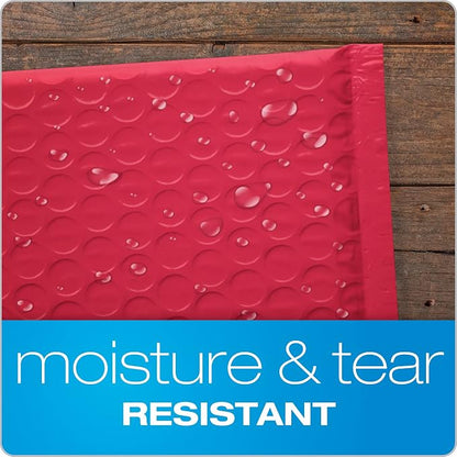 Quality Park Bubble Mailers, 6 x 9 Shipping Envelopes, Water Resistant Red Poly - Image 2