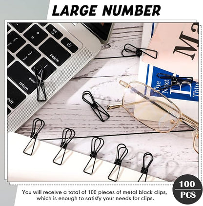 100 Pcs Paper Clips Metal Wire Hollow Out Clothespins Multi Purpose Utility - Image 3