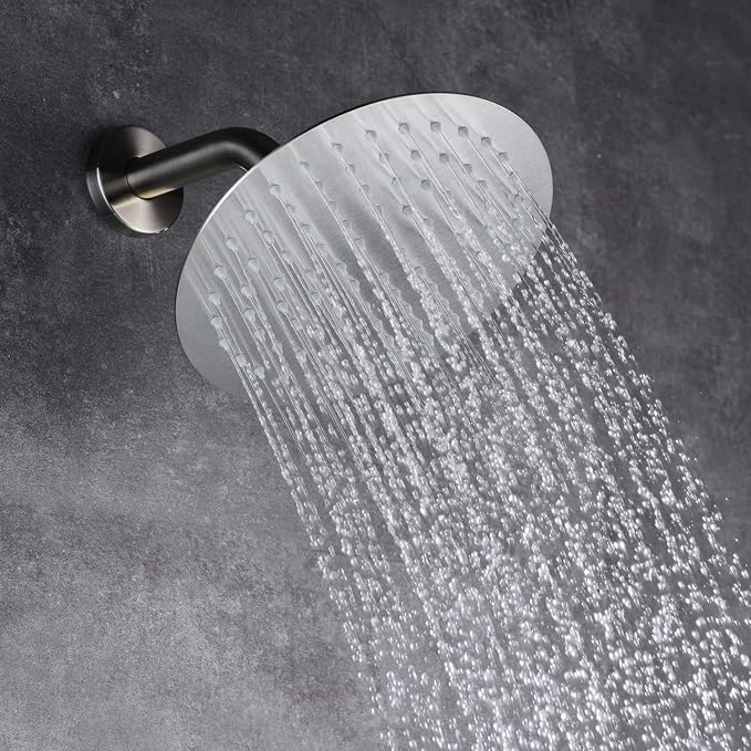 Brushed Nickel Shower System with Waterfall Tub Spout, 8 Inches Rain Shower and Handheld - Image 6