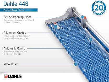 Dahle 448 Premium Rotary Trimmer, 20 Sheet Capacity, Self-Sharpening, Automatic - Image 5