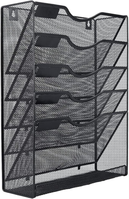 EasyPAG 5 Tier Wall File Holder Mesh Hanging Folder Organizer - Image 2