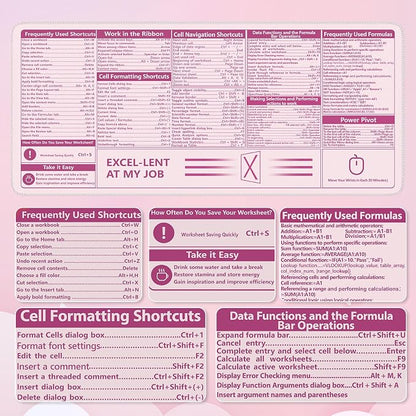 iCasso Excel Cheat Sheet Desk Pad, Excel Mouse Pad Shortcuts, Excel Shortcuts - Image 3