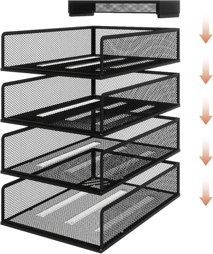 Natwind 4-Tier Stackable Metal Mesh Letter Paper Tray Organizer, Mail Tray - Image 7