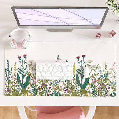 QIYI Large Mouse Pad, Floral Desk Mat by QIYI
