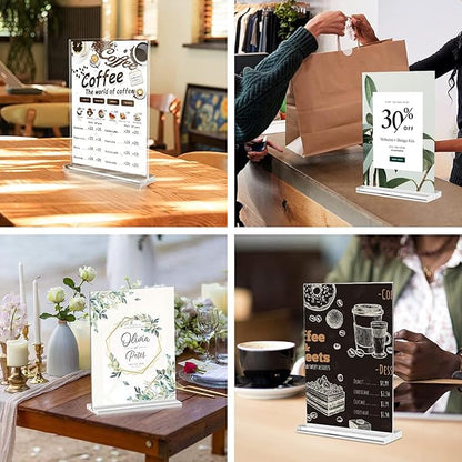 Arrobust 8.5x11 Acrylic Sign Holder 3 Pack Vertical Clear Table Menu Signs - Image 6