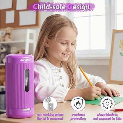 AFMAT Electric Pencil Sharpener, Auto in & Out, 5 Nibs, 7K+ Uses, Fully - Image 7