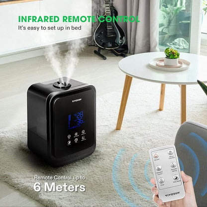 VIVOSUN 4.5L 2-in-1 Cool & Warm Mist Ultrasonic Humidifier with Essential Oil Box & Remote Control for Bedrooms, Offices, Plants, Babies, Dryness, and Skincare - Image 3