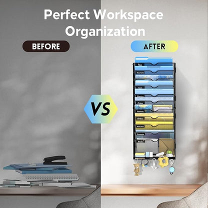 SUPEASY 12 Tier Wall File Organizer - Image 8
