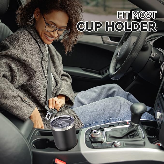 30 oz Tumbler with Lid Stainless Steel Tumblers Vacuum Insulated Cup Reusable Powder Coated Travel Mug Double Wall Leak Proof Portable Cups Keep Cold Drinks for 12 Hours, Black, 1 Pack - Image 3