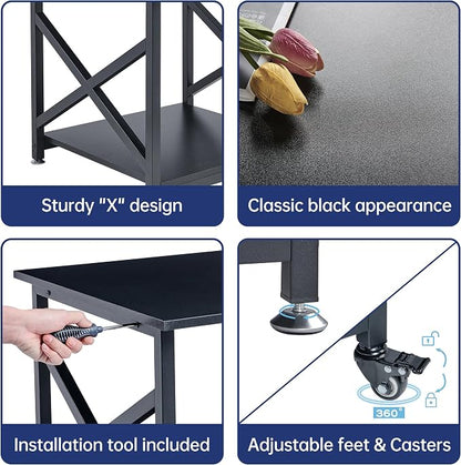 Fannova 2 Tier Large Printer Stand, 23.6 x 23.6 x 22.6 Inches Square Printer - Image 6