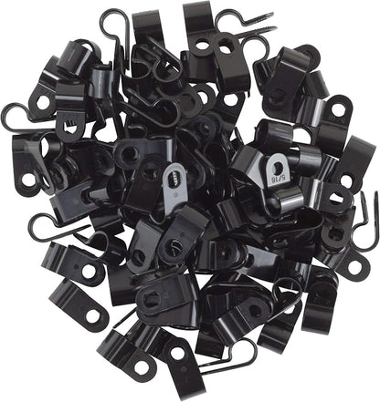 GTSE Black Nylon Plastic Cable Clamps, 5/16" Screw Mounts - Image 2