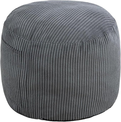 Round Stuffed Pouf Ottoman, Corduroy Foot Rest - Image 3