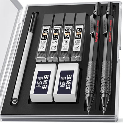 Nicpro 2 PCS Mechanical Pencil 0.5mm & 0.7 mm by Nicpro