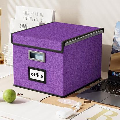 File Organizer Box with Lid, Collapsible File Folder Organizer - Image 5
