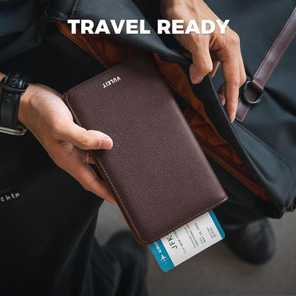 VULKIT Passport Holder Wallet RFID Blocking Travel Wallet - Image 5