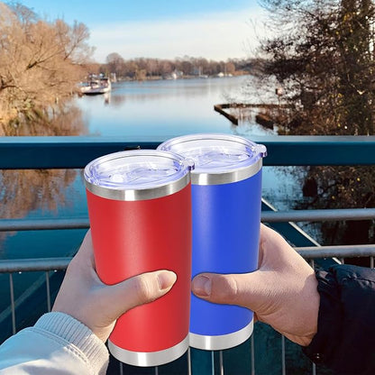 20oz Tumbler Stainless Steel Tumbler Cup with Lid Vacuum Insulated Double Wall Travel Mug, Durable Powder Coated Travel Coffee Tumbler Mug for Hot & Cold Drinks, Dark Blue,1 Pack - Image 9