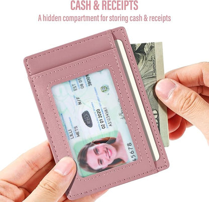 Travelambo Slim Wallet Front Pocket Minimalist Leather RFID Blocking Medium Size - Image 6