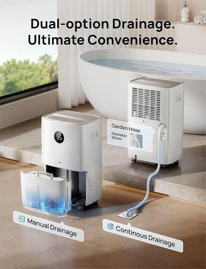 DREO 110-Pint Smart Dehumidifier for Basement, 4500 Ft² for Large Room, 2 Gallon Water Tank, Auto/Comfort/Constant Mode Dehumidifiers for Home, Bedroom, Bathroom, with Drain Hose, Starlight, 711S - Image 7