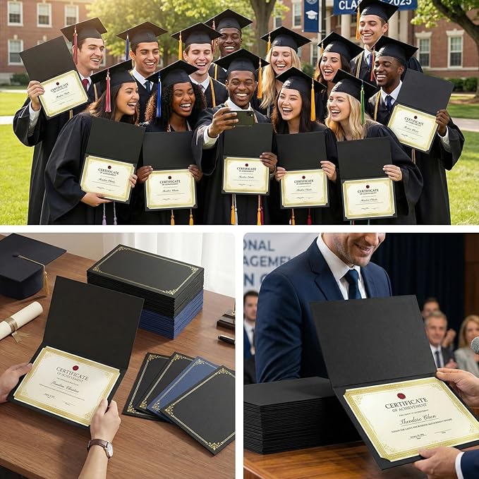 SUNEE Certificate Holders, 100 Packs Black Diploma Holders, Certificate Covers - Image 7