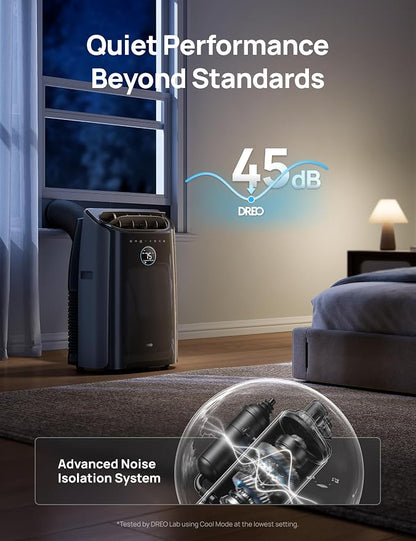 DREO Portable Air Conditioners, 8000 BTU (DOE) AC Unit for Bedroom with Drainage-free Cooling, 3-in-1 with Fan & Dehumidifier, Touch/APP/Voice/Remote, 24h Timer, Smart Floor AC for Room Indoors - Image 3