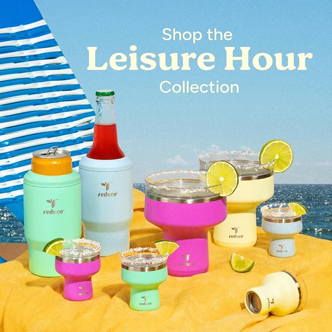 REDUCE Saltini 16 oz Cocktail Tumbler - Insulated Margarita Tumbler with Lid - Keeps Drinks Cold for 10 Hours - 360 Sippable Martini Glass Alternative - Shatterproof, Perfect for Parties - Lemon Luau - Image 7