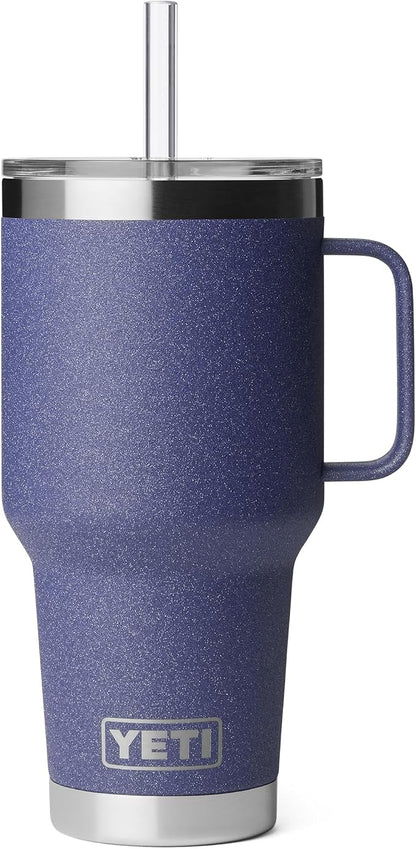 YETI Rambler 35 oz Tumbler with Handle and Straw Lid, Travel Mug Water Tumbler, Vacuum Insulated Cup with Handle, Stainless Steel, Moon Dust - Textured - Image 7