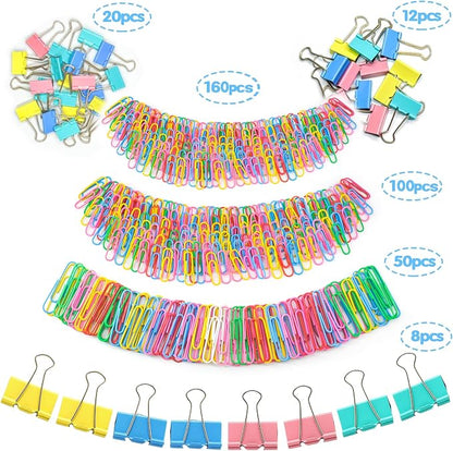 350PCS Binder Clips, Paper Clips, Large Binder Clips Assorted Sizes Set - Image 2