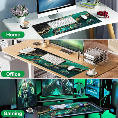 Mouse Pad Green, Desk Mat, Large Gaming Mouse Pad - Image 7