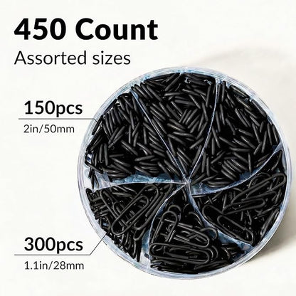 NEEWAY 450pcs Paper Clips Assorted Sizes, Small and Large Paper Clips, Coated - Image 3