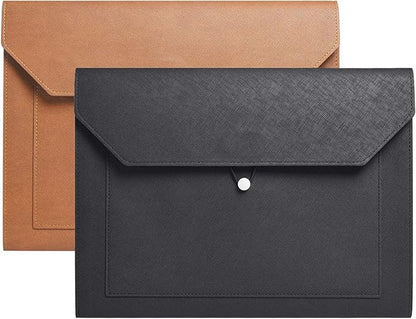 PU Leather A4 File Folder Document Holder 2 Pockets Portfolio Envelope Folder by yufocusqc