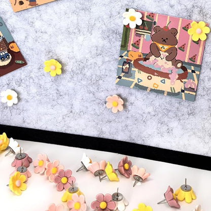 40PCS Flower Push Pins Cute Decorative Thumb Tacks - Image 8