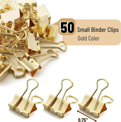 Mr. Pen- Small Binder Clips, Small Size | Gold Metal Binder Paper Clips - Image 2