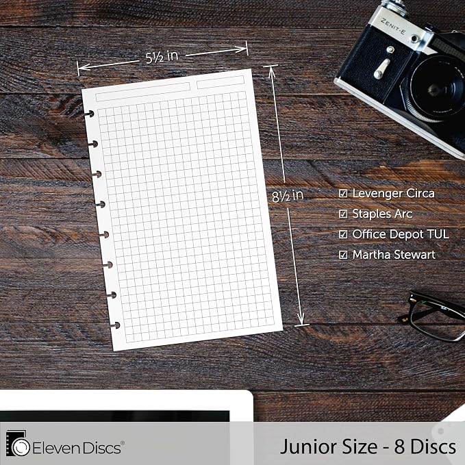 Eleven Discs Discbound Paper, Junior Size Square Grid Sheets - Image 4